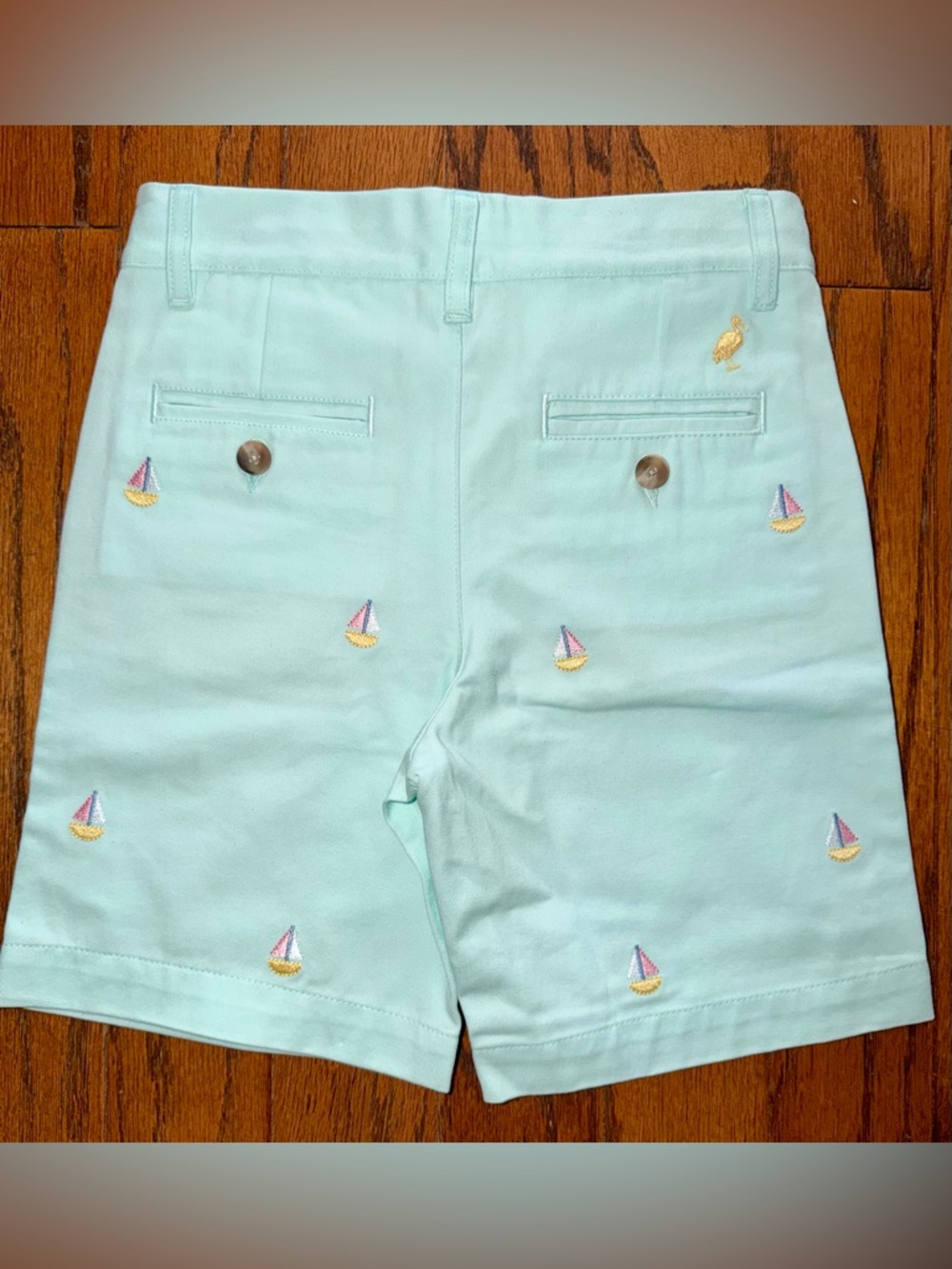The Beaufort Bonnet Company Mint Green Embroidered Sailboat Charlie’s chinos